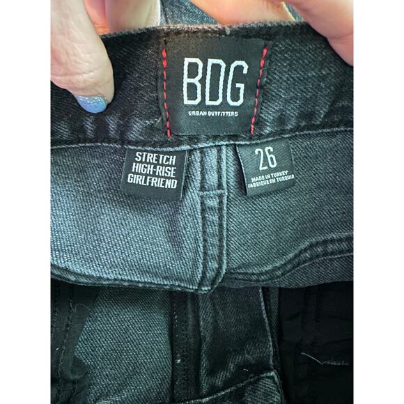 BDG black fringe high rise girlfriend shorts size 26 - Picture 3 of 14